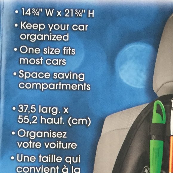 Car Seat Organizer 14 3/4''W x 21 3/4''H Black - Picture 3 of 5